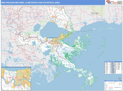 New Orleans-Metairie Metro Area Digital Map Basic Style